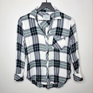 Rails Hunter Shirt Size XS White Admiral Pine Plaid Button Up